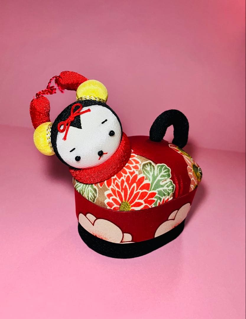 犬筥(いぬばこ) 布ちりめん　手作り　ひな人形男雛女雛セット　超貴重　レトロ