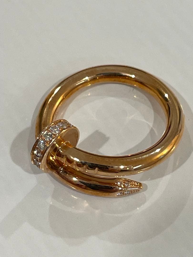 カルティエ ジュスト アンクル ピンクゴールド ダイヤ リング 美品