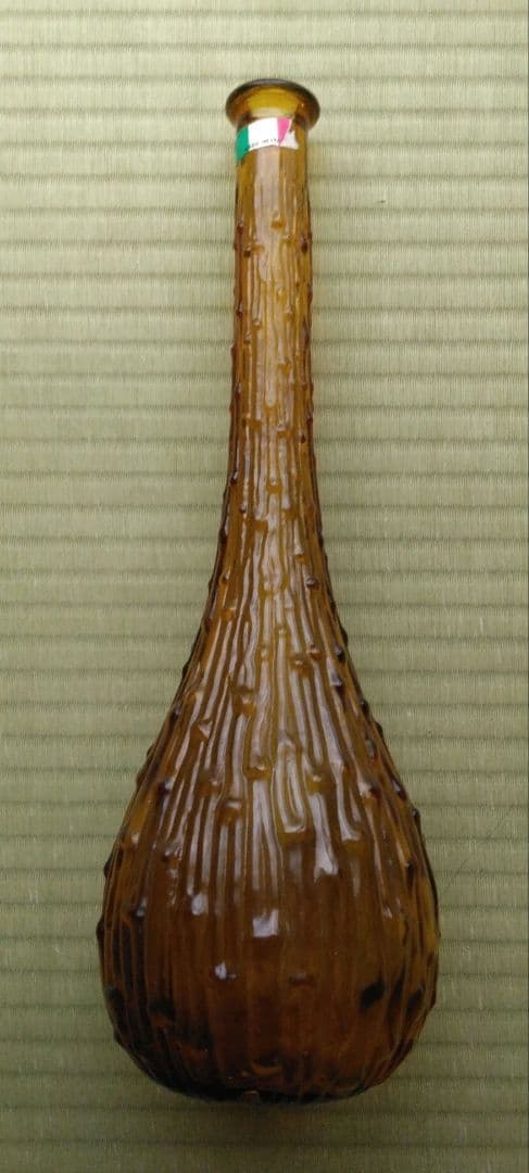 ヴィンテージアンバーガラスボトル エンポリ ジーニーボトル