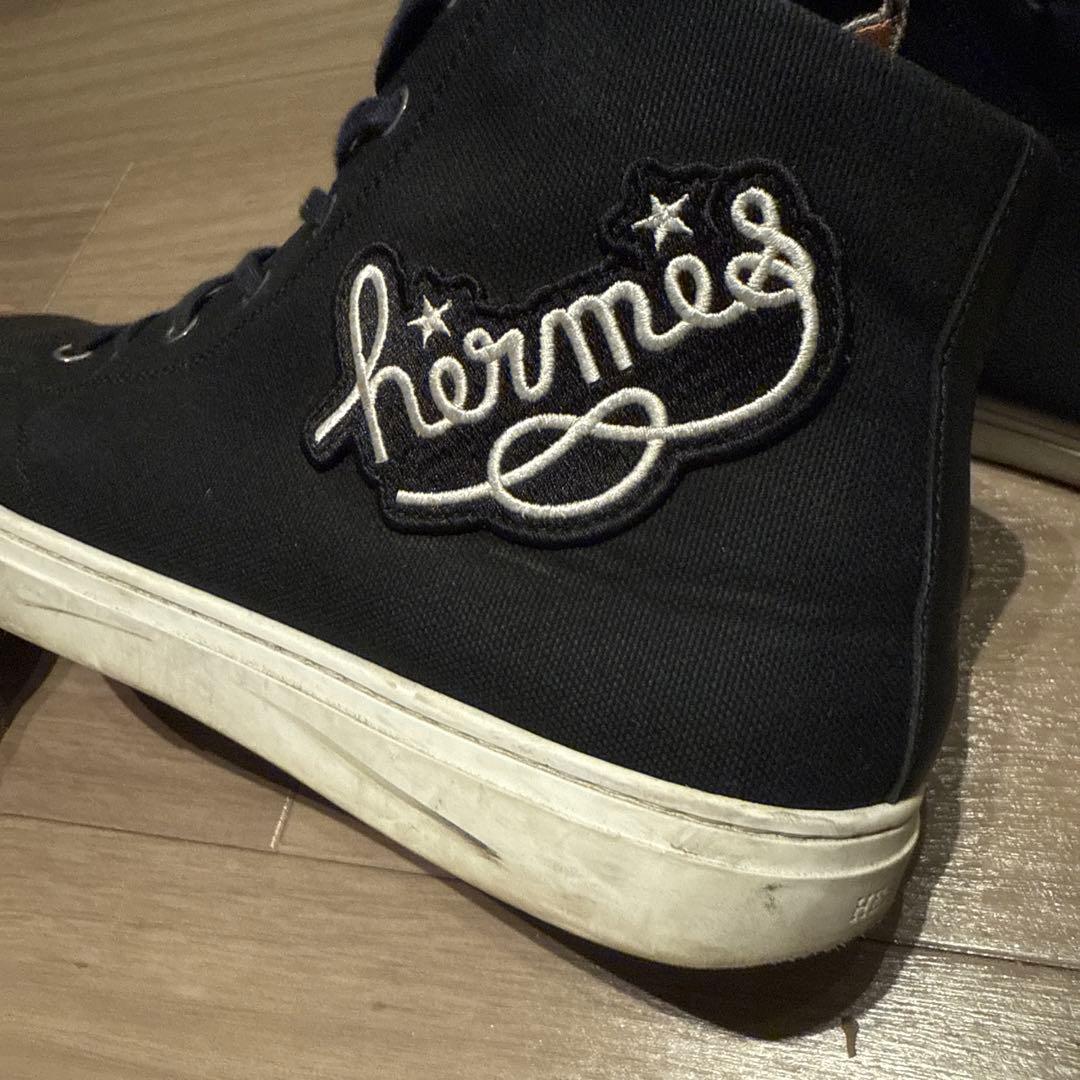 エルメス メンズ ハイカットスニーカー ネイビー 28cm
