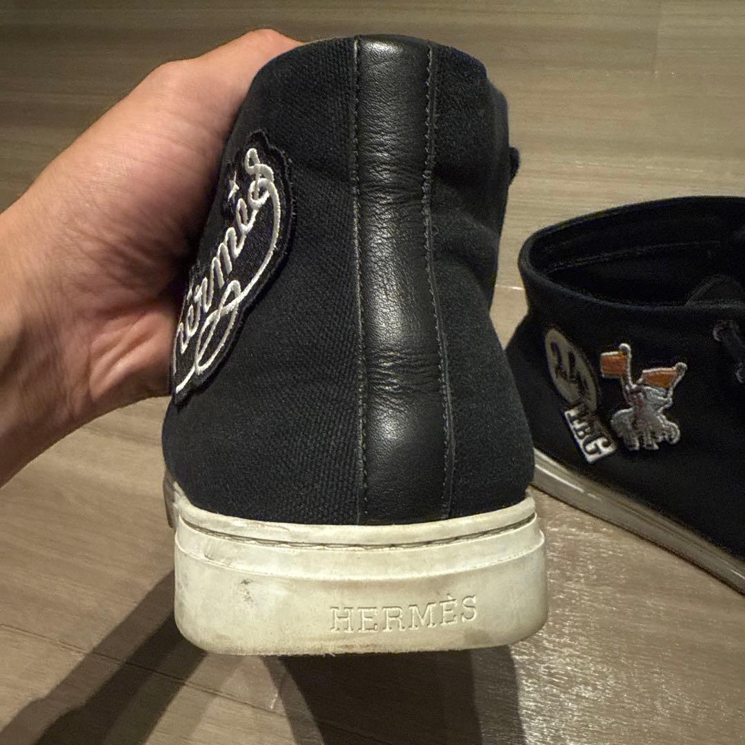 エルメス メンズ ハイカットスニーカー ネイビー 28cm