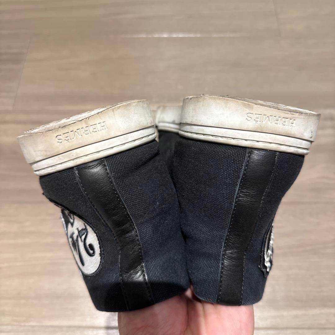 エルメス メンズ ハイカットスニーカー ネイビー 28cm