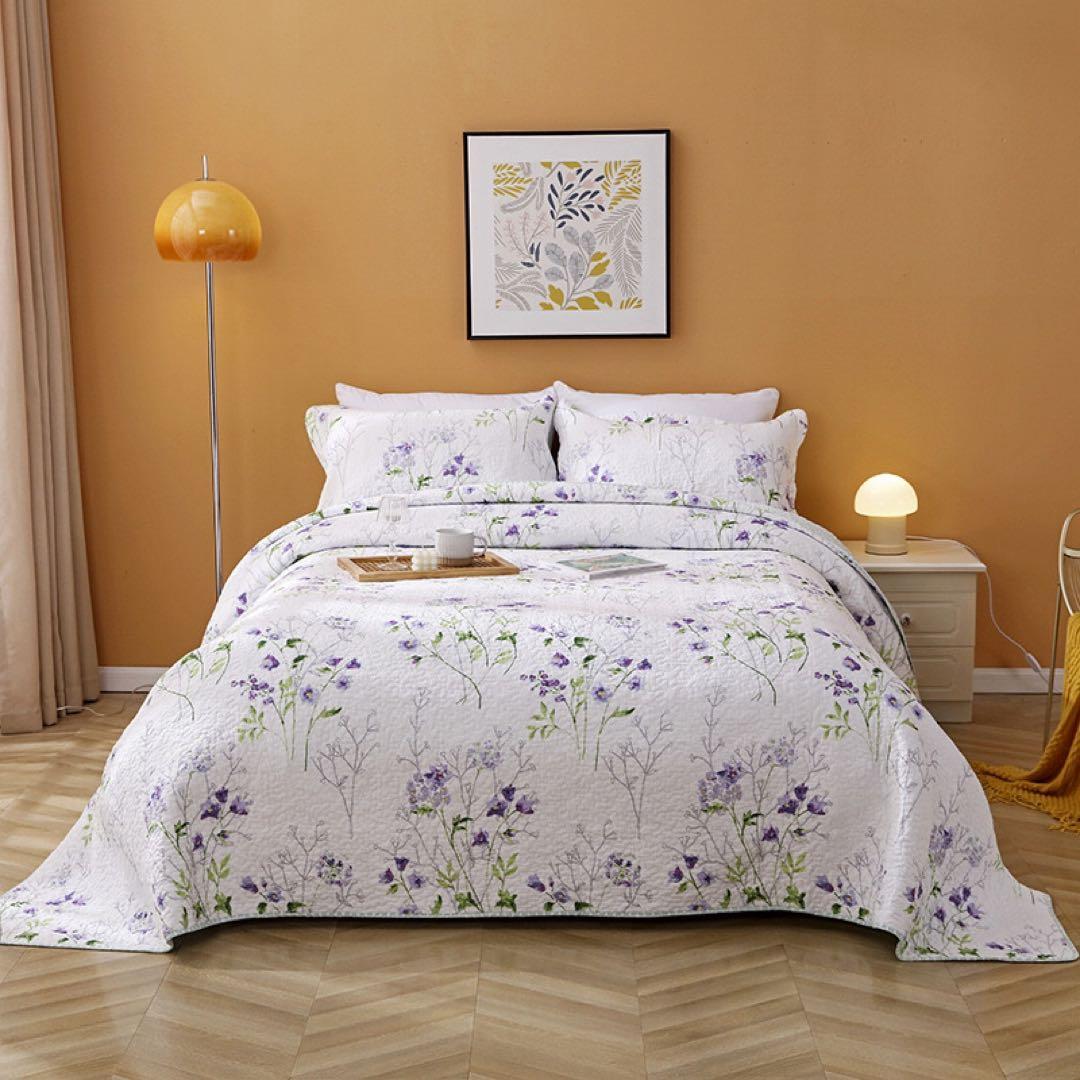 キルトベッドカバー3点セット綿マルチカバー キルティング 818