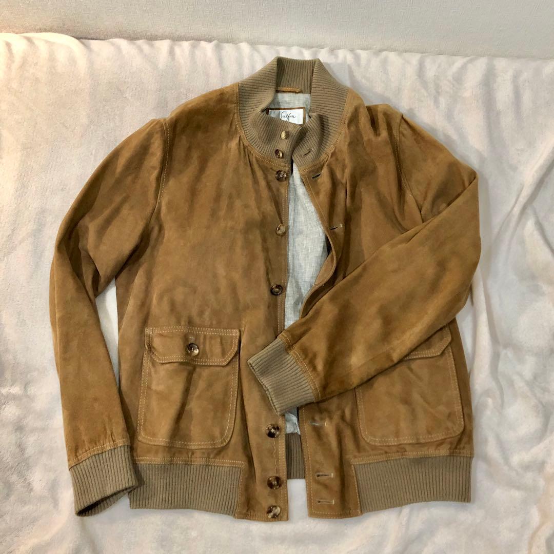 伊製 Salfra サルフラ ゴート やぎ革 スエードジャケット 50 XL相当
