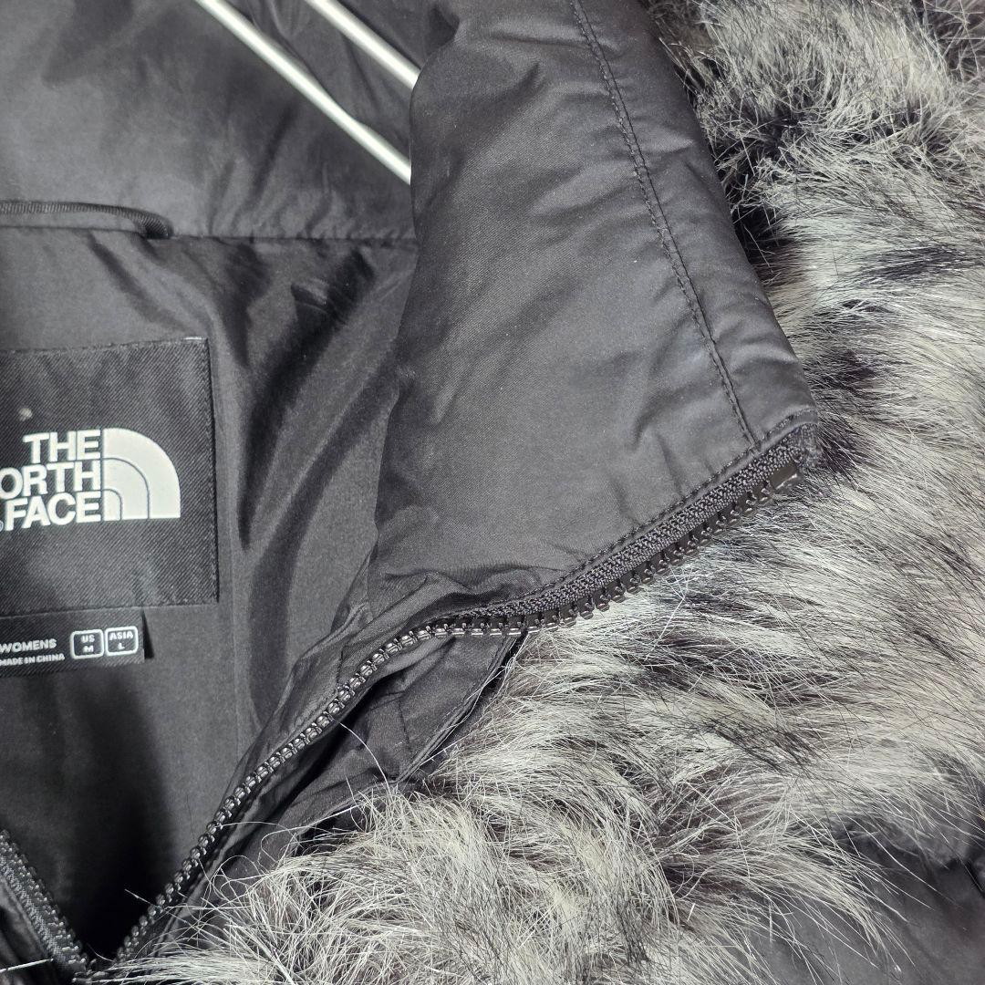 希少XL✨️ノースフェイス ファーダウンコート ロングダウンコート Aライン 黒
