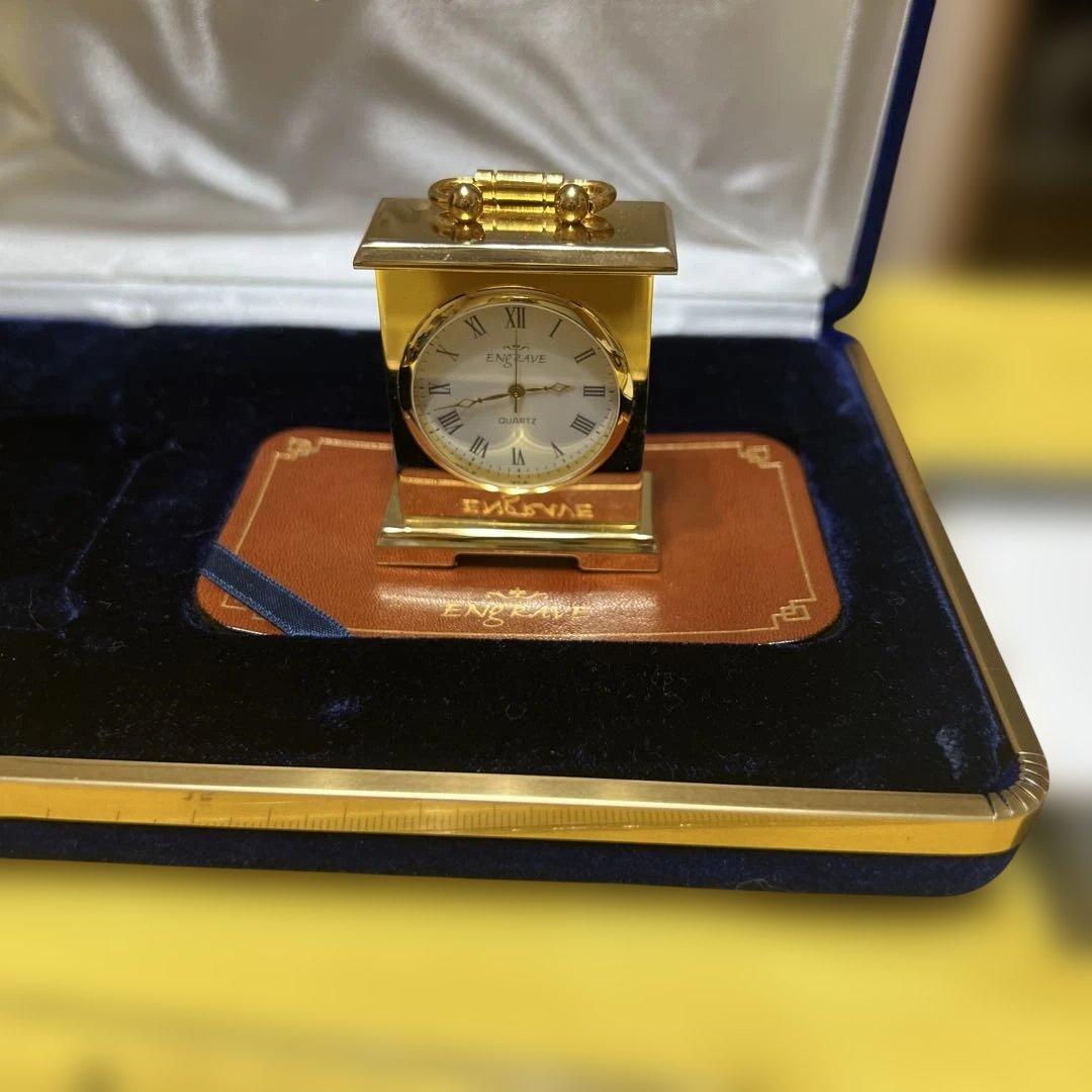 ENGRAVE ゴールドメタル 置時計　(純金メッキ) 140g