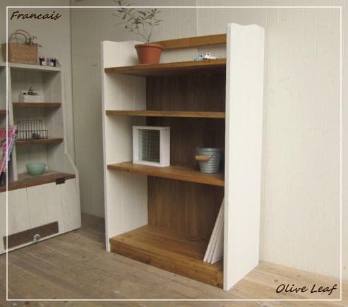 サイズ、デザインオーダー可！●４段ローラック●無垢材シャビーブラウン●受注製作