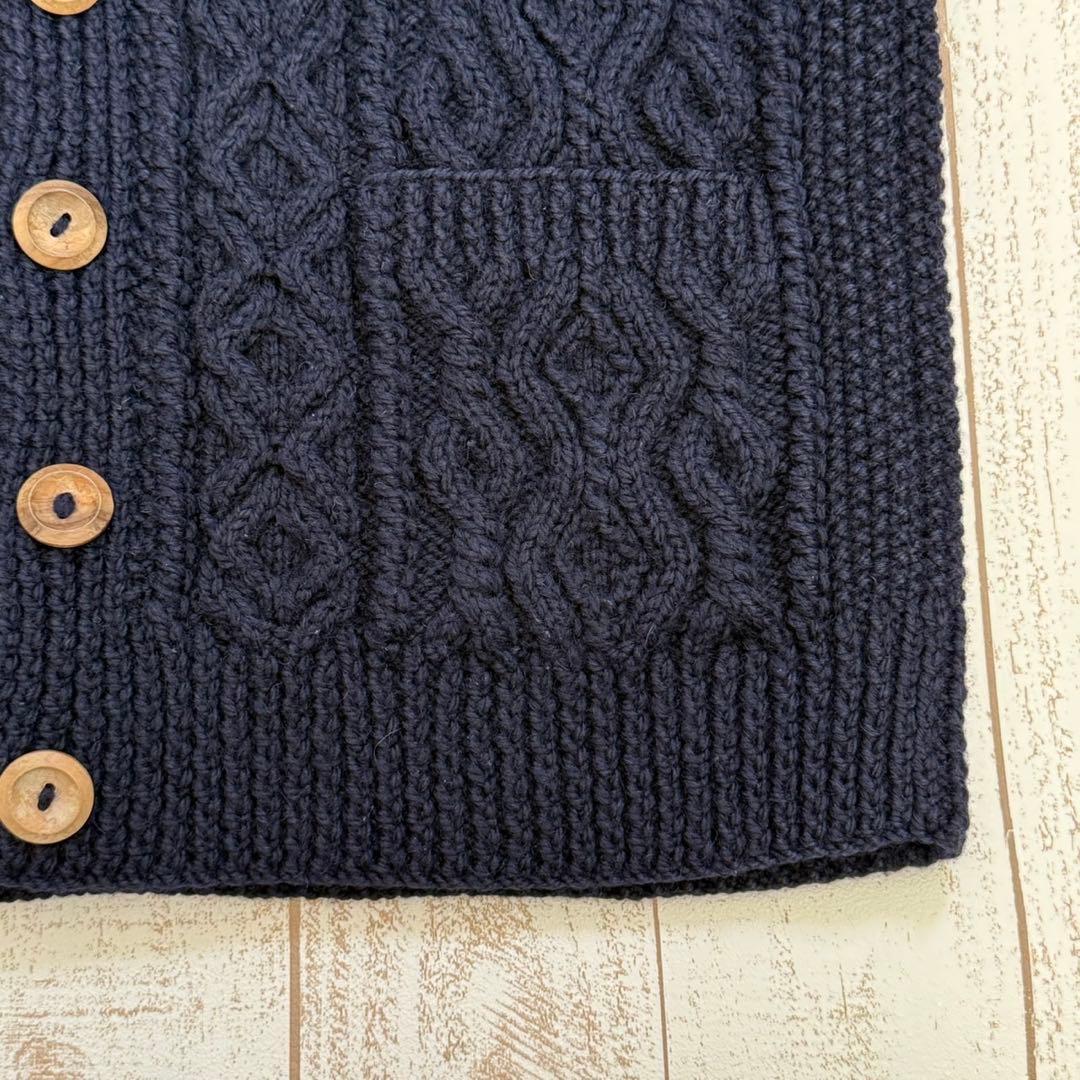 美品！英国製【インバーアラン】3A ローゲージ　ランバーカーディガン　別注