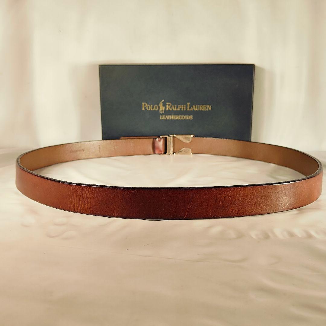【ヴィンテージ】PRL RALPH LAUREN　高級厚本革ドレスベルト　正規品