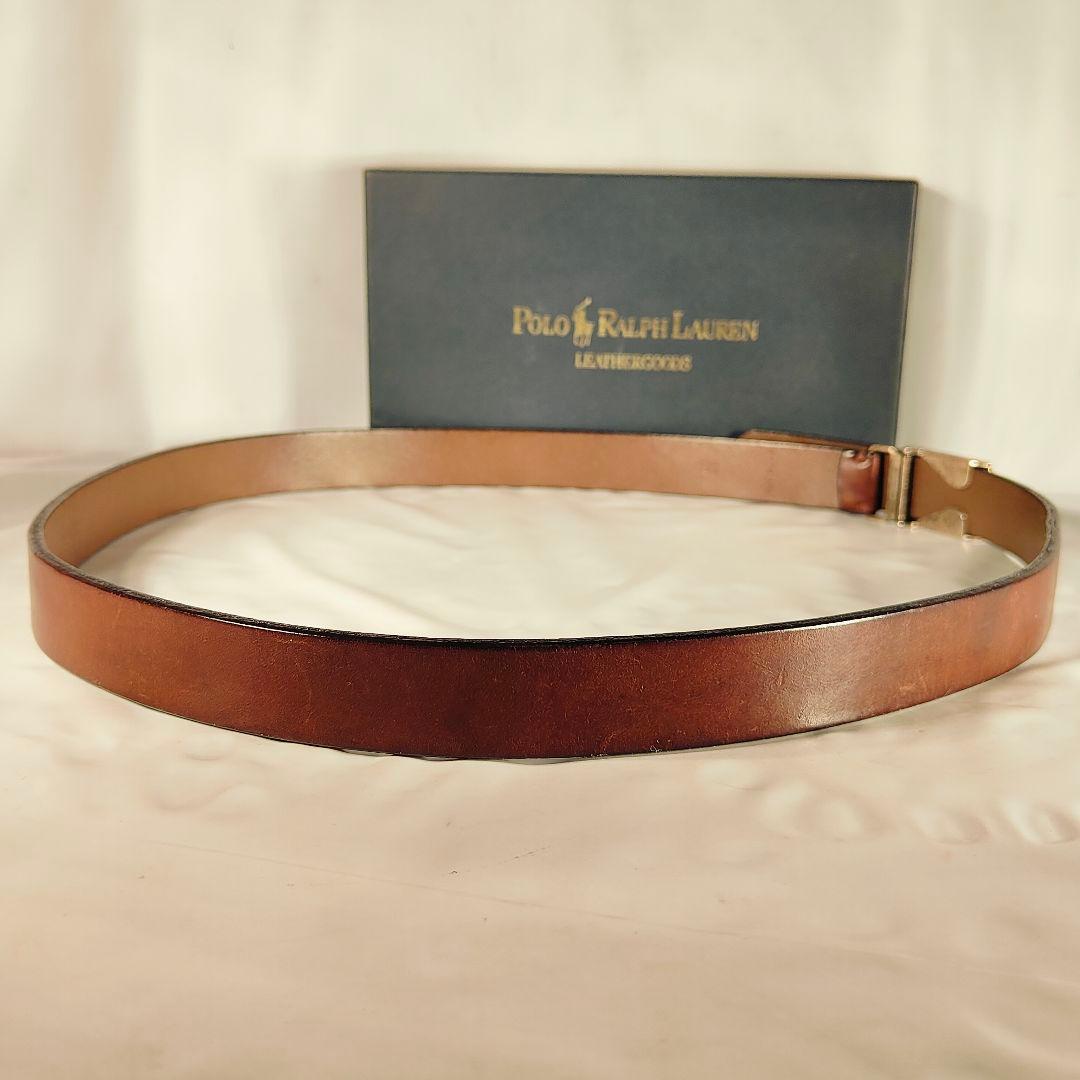 【ヴィンテージ】PRL RALPH LAUREN　高級厚本革ドレスベルト　正規品