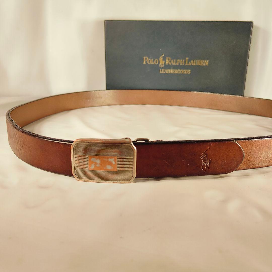 【ヴィンテージ】PRL RALPH LAUREN　高級厚本革ドレスベルト　正規品