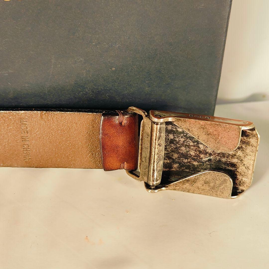 【ヴィンテージ】PRL RALPH LAUREN　高級厚本革ドレスベルト　正規品