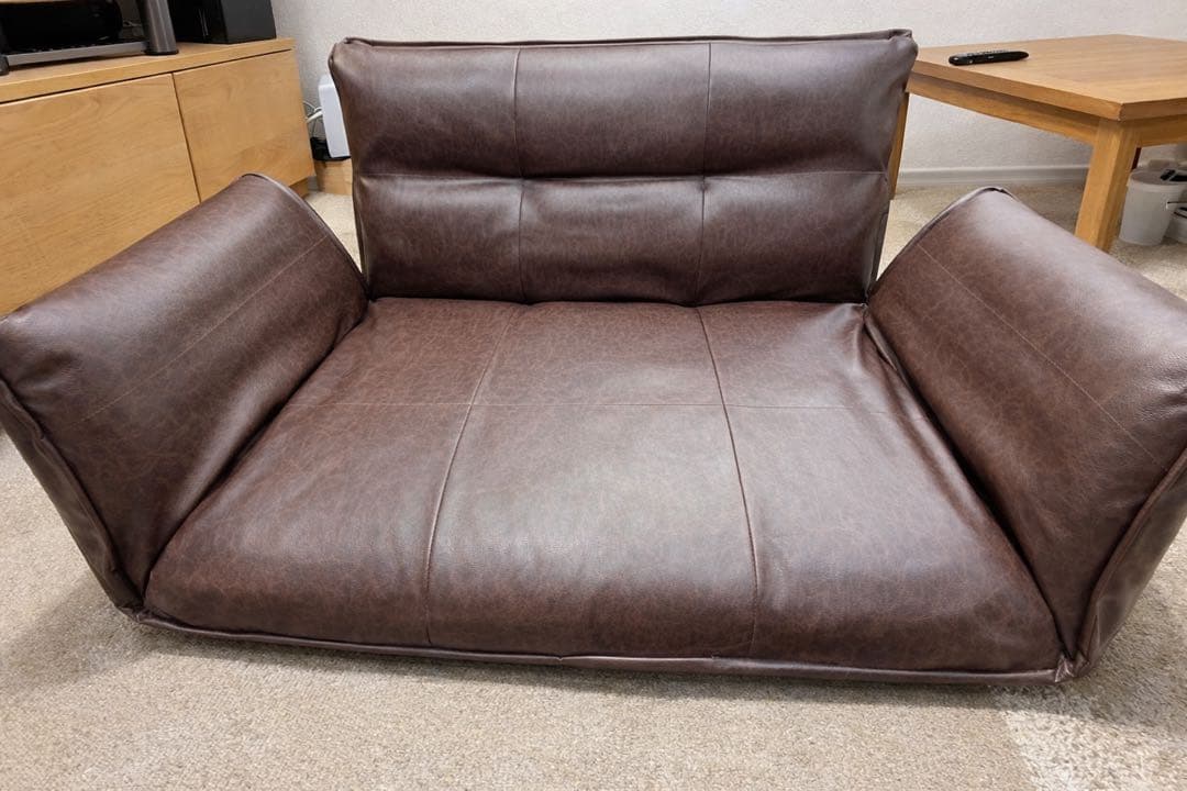セルタン　ブラウン 2人掛けソファ 脚部付き