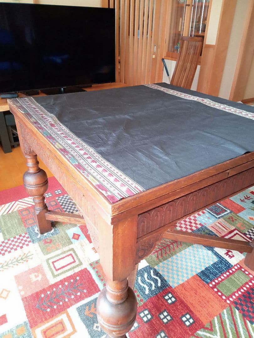 イギリスアンティーク伸長式　ドローリーフダイニングテーブル