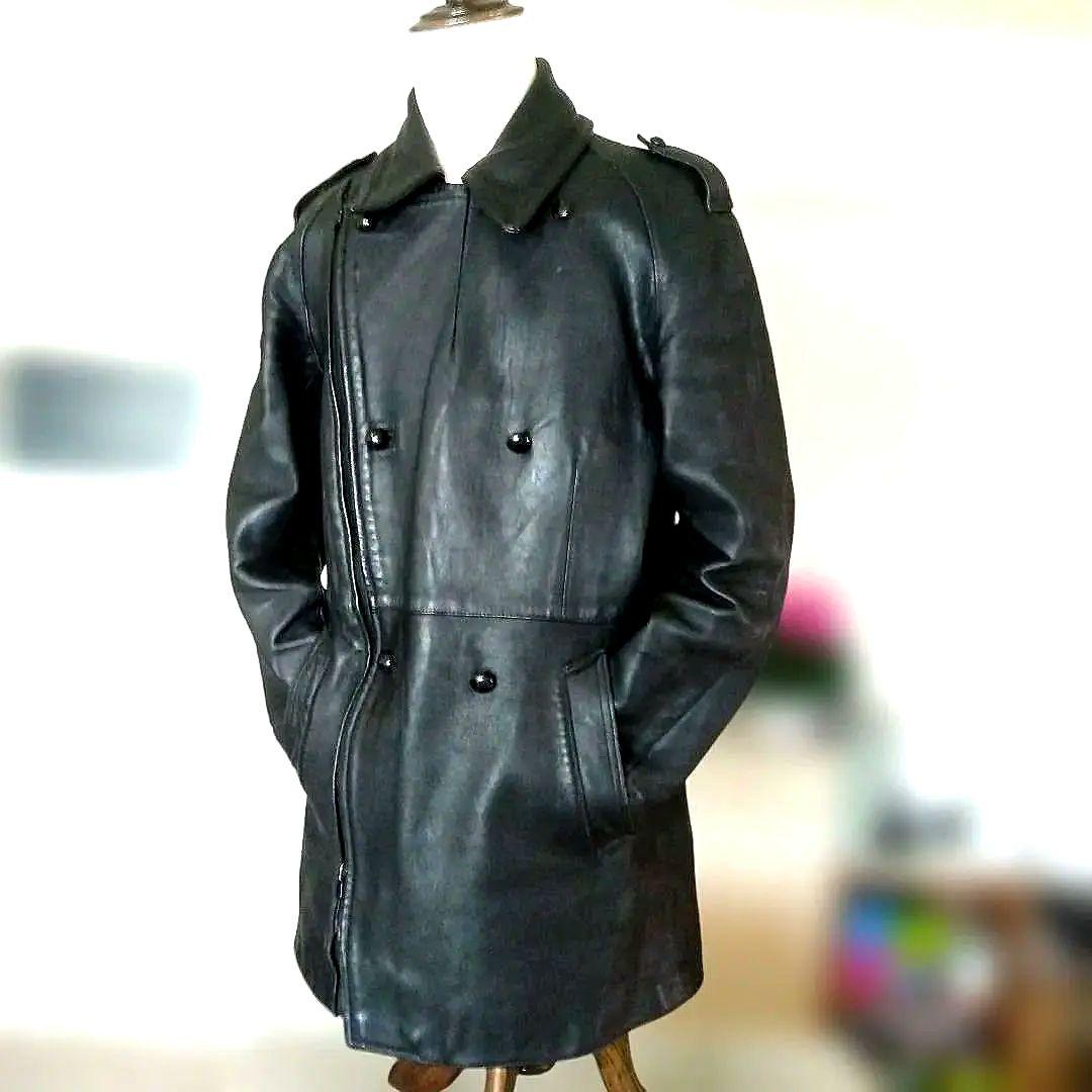 90s Vintage フランス軍 モーターサイクルジャケット レザージャケット