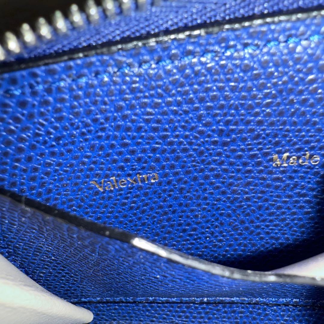 【美品】Valextra ヴァレクストラ ラウンドジップ ミニウォレット レザー