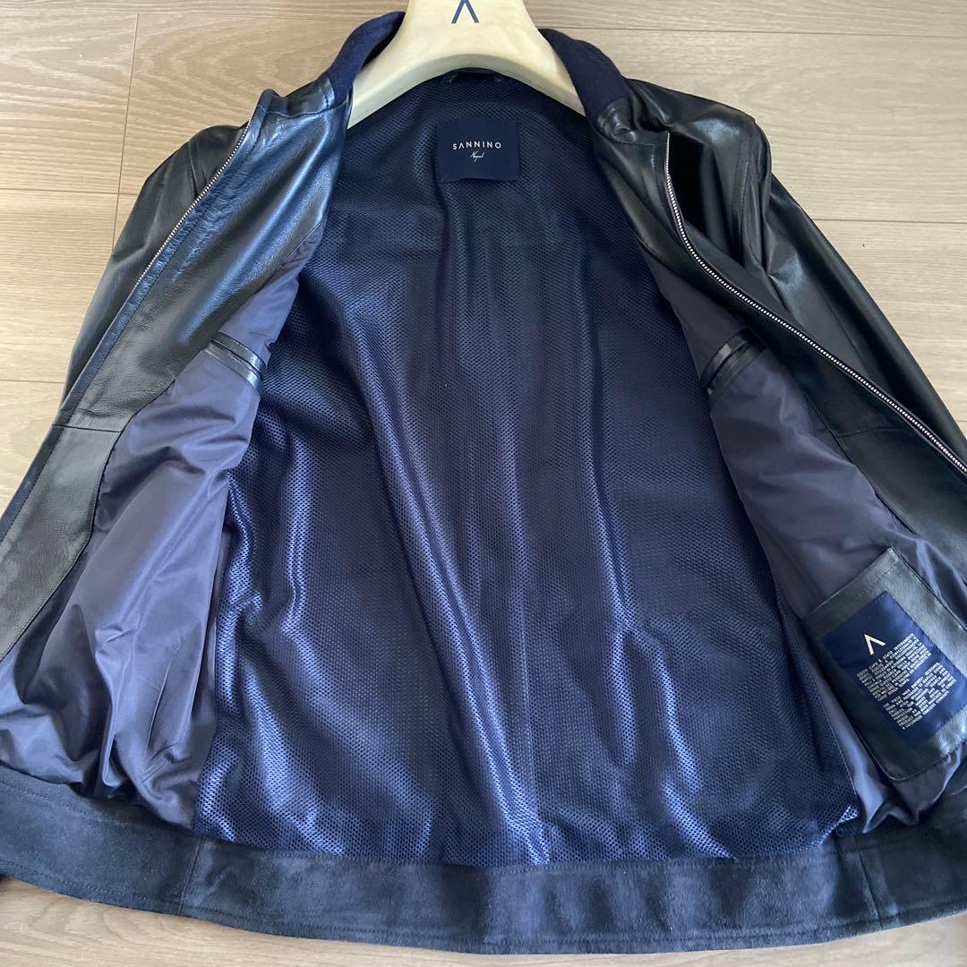 【美品】SANNINO レザーブルゾン