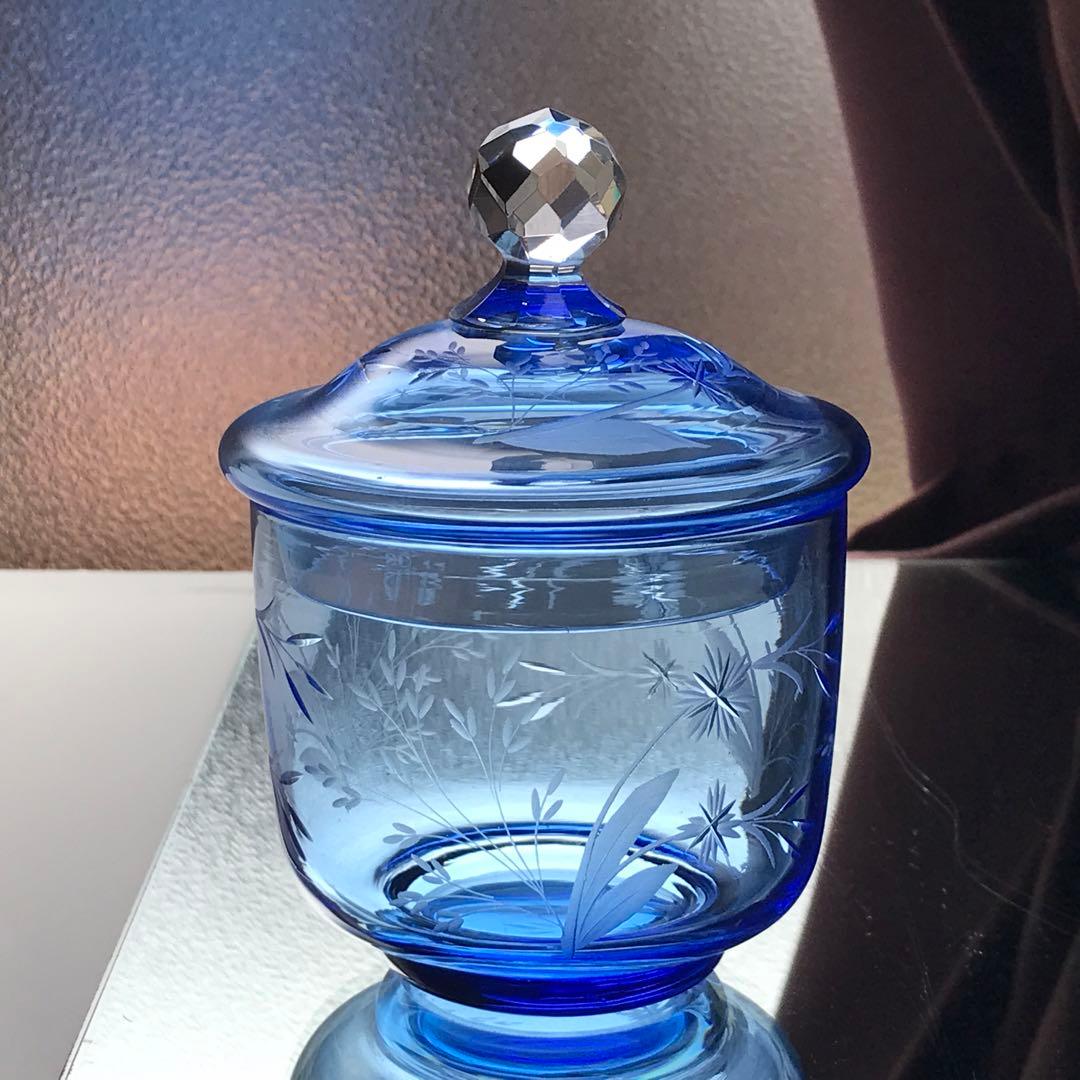 優しいお花★オールドサンルイSt Louisボンボニエール♡ジャポニズム♡菓子器