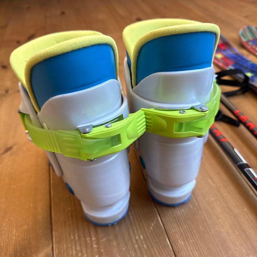 ジュニアスキー4点セット 板、ビンディング、ブーツ、ストック付き 19㎝ 20㎝