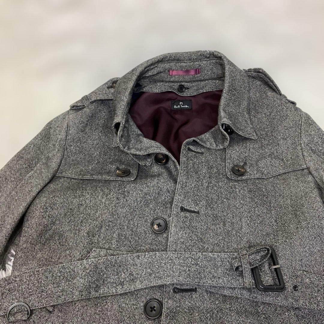 【美品】PS Paul Smith トレンチコート　グレー　ベルト付き