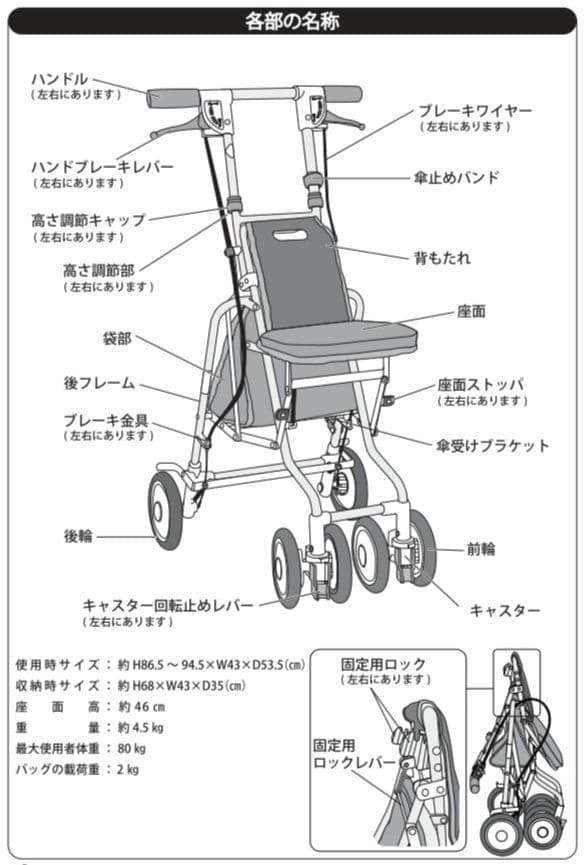 【新品・未使用】島製作所 サニーウォーカーAW-RB シルバーカー