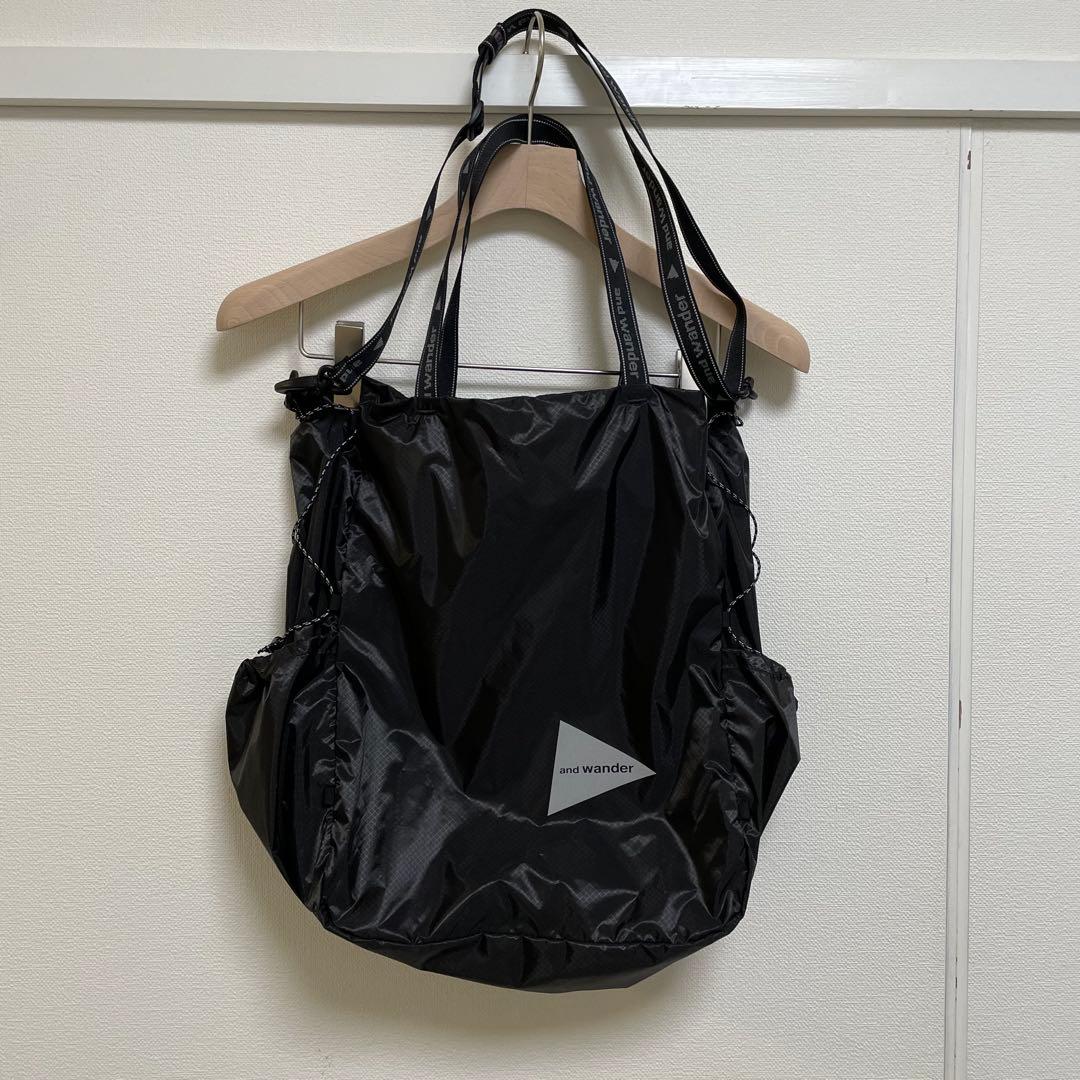 and wander / sil tote bag ブラック