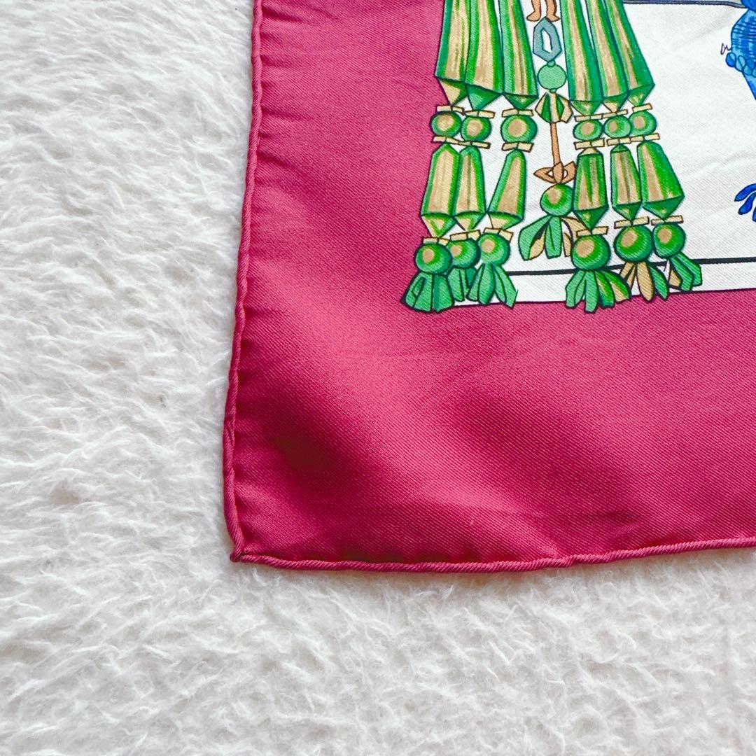 HERMÈS-PARIS エルメス　タッセルデザインスカーフ　結び方カード付き