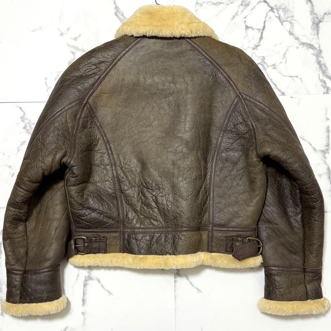 希少 L 相当 B-3 フライトジャケット ムートン コート ボア 極暖 肉厚
