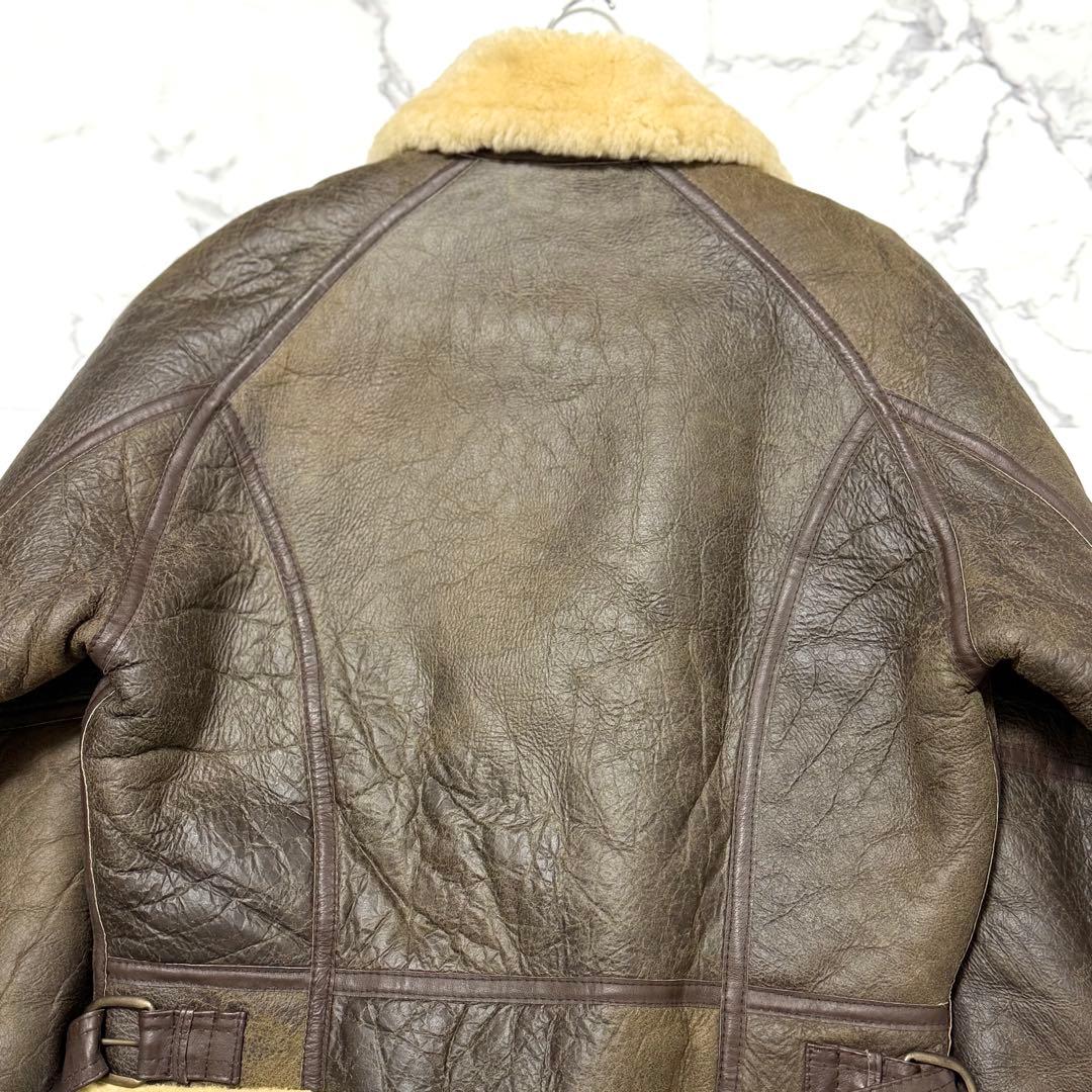 希少 L 相当 B-3 フライトジャケット ムートン コート ボア 極暖 肉厚