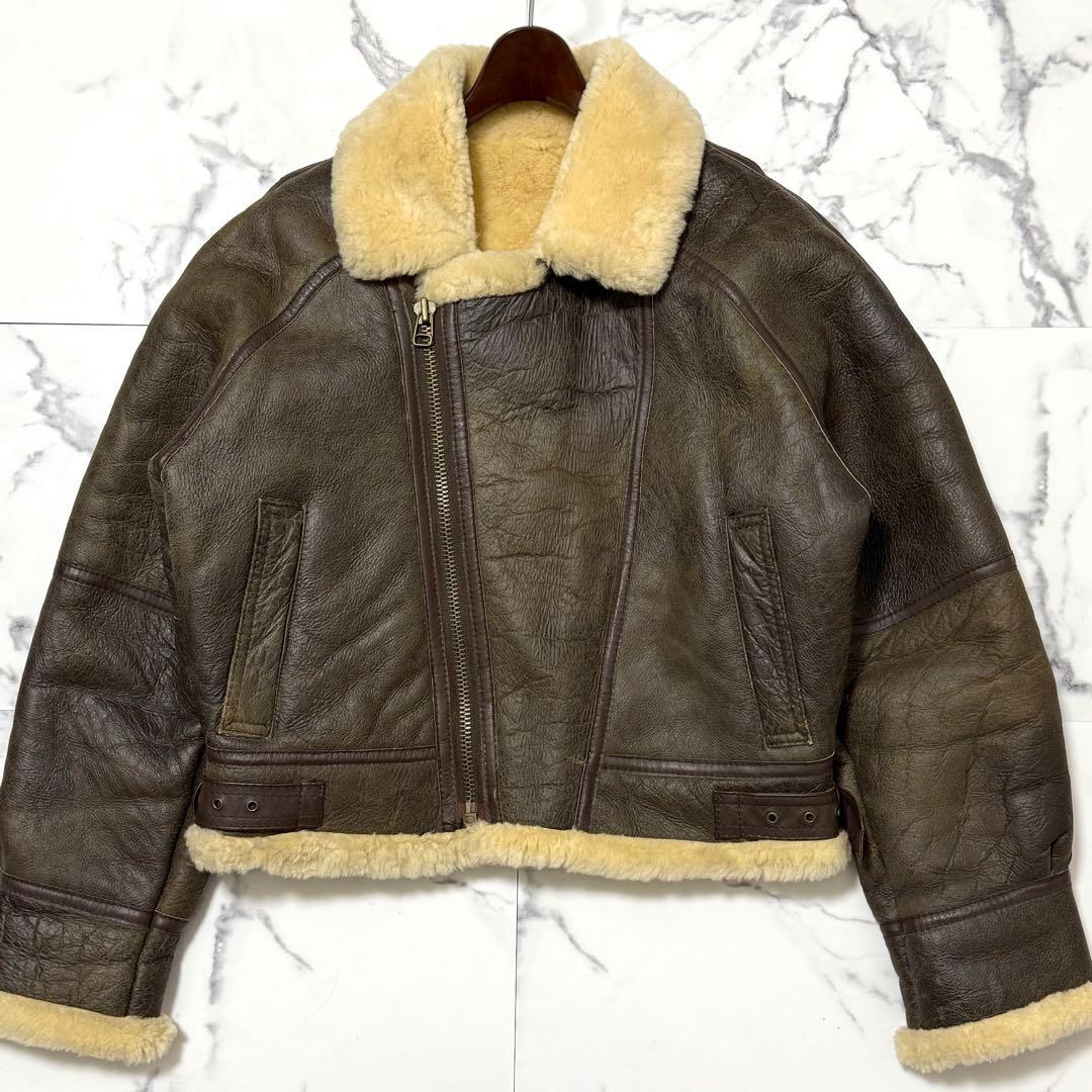 希少 L 相当 B-3 フライトジャケット ムートン コート ボア 極暖 肉厚