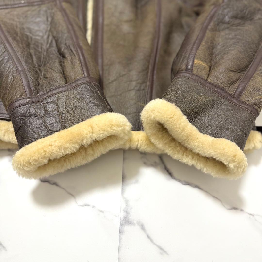 希少 L 相当 B-3 フライトジャケット ムートン コート ボア 極暖 肉厚