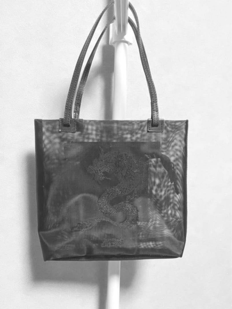 レア｜ゴルチエ　ドラゴン　メッシュ　バッグ　ミニトート　ブラック