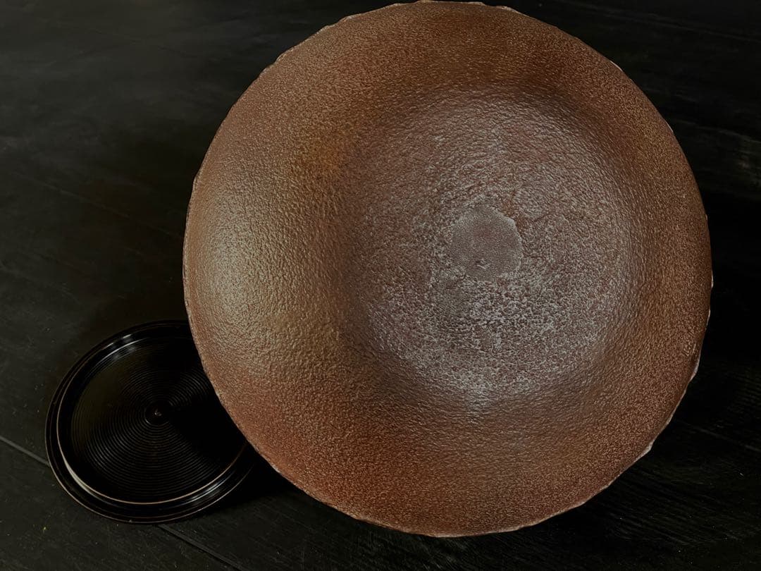 【美品】「母」 浜松地紋 真形釜 人間国宝 高橋 敬典 共箱 炉釜（129あ④）