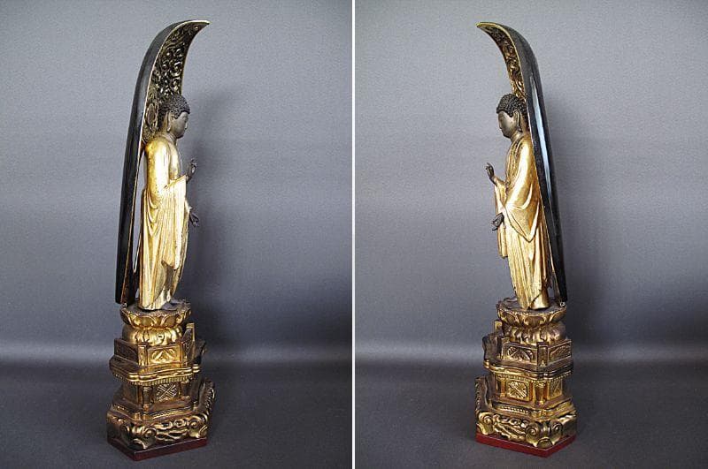 大幅値下げ‼️古仏！江戸後期『木造 阿弥陀如来立像』総高52㎝