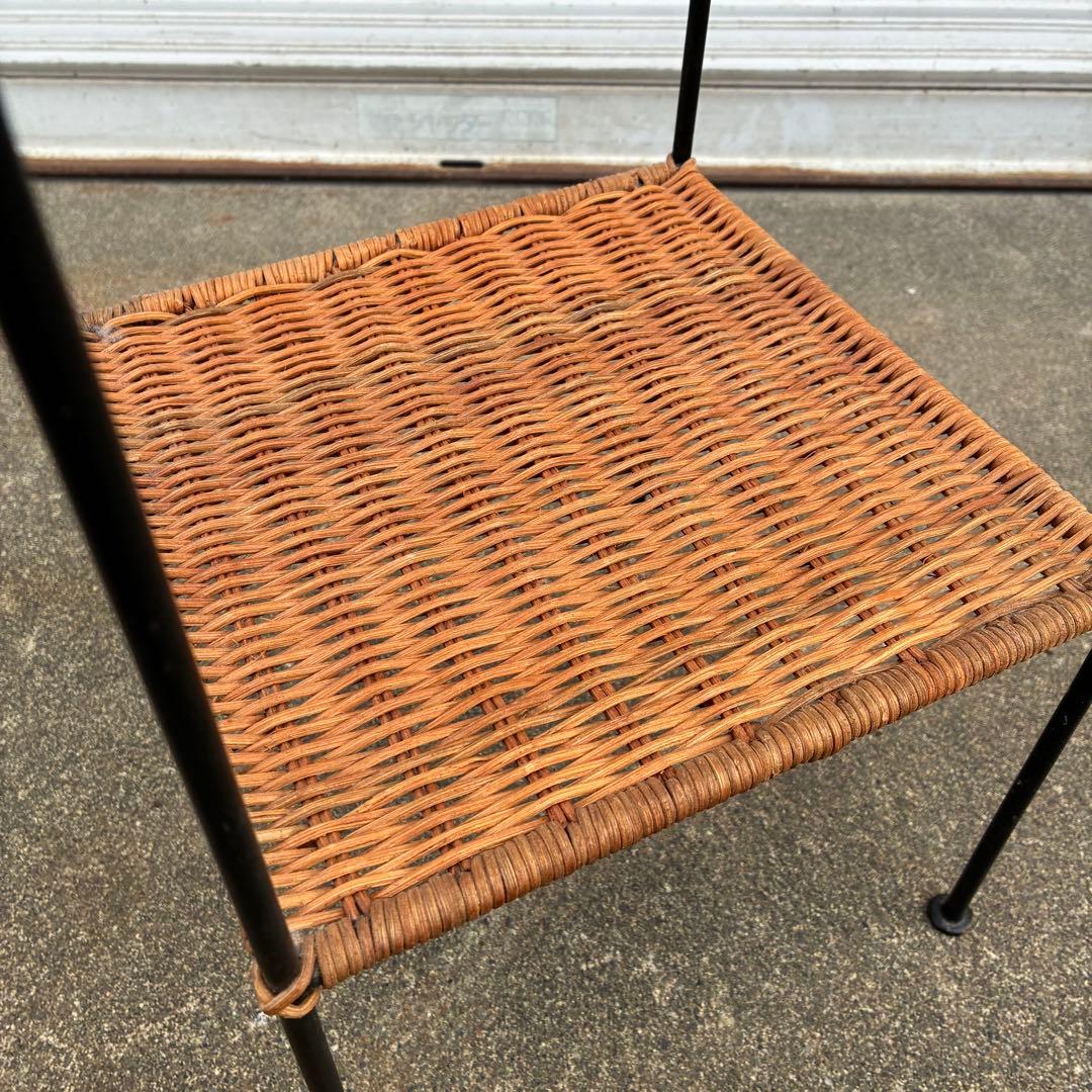 【匿名発送】キシマ　レトロ　アンティークランプ　アイアンフレーム　ラタン　棚