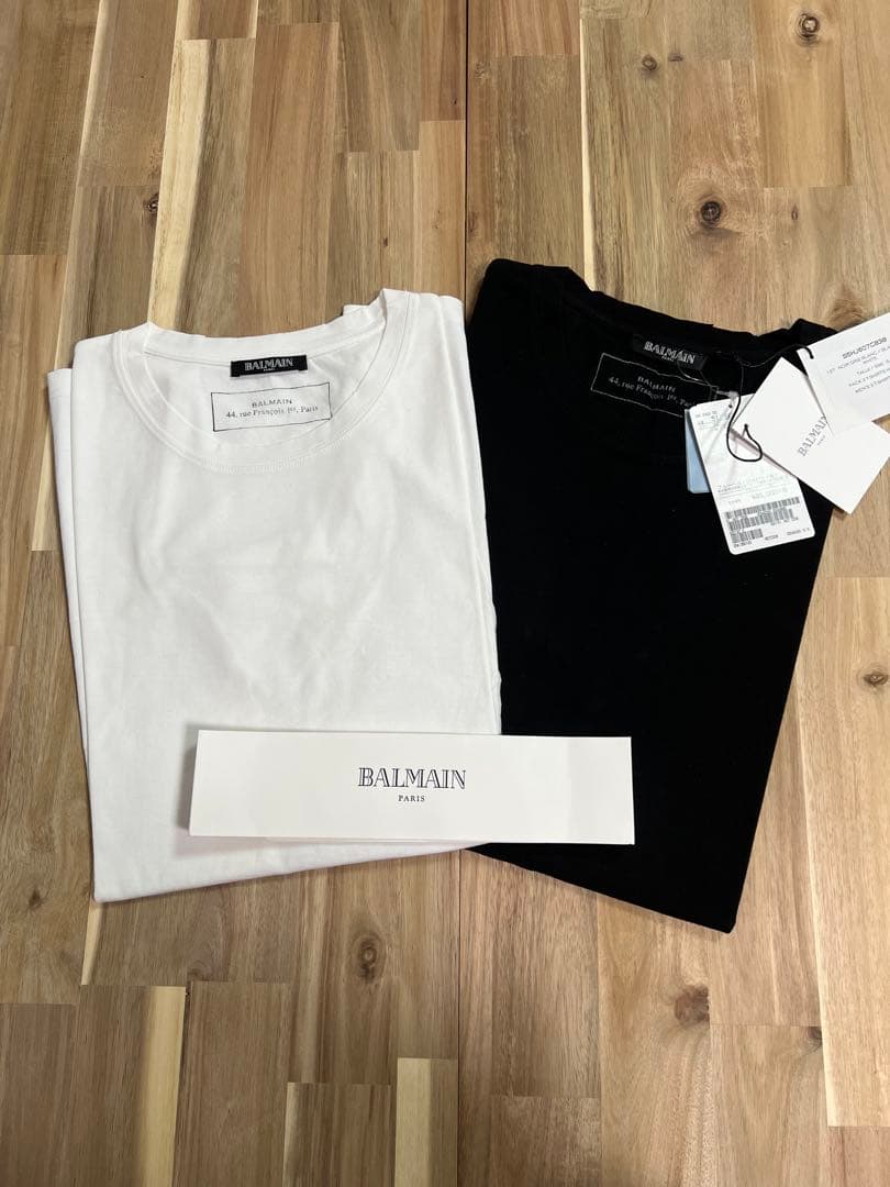BALMAIN バルマン クラッシュTシャツ 白 黒 2枚セット