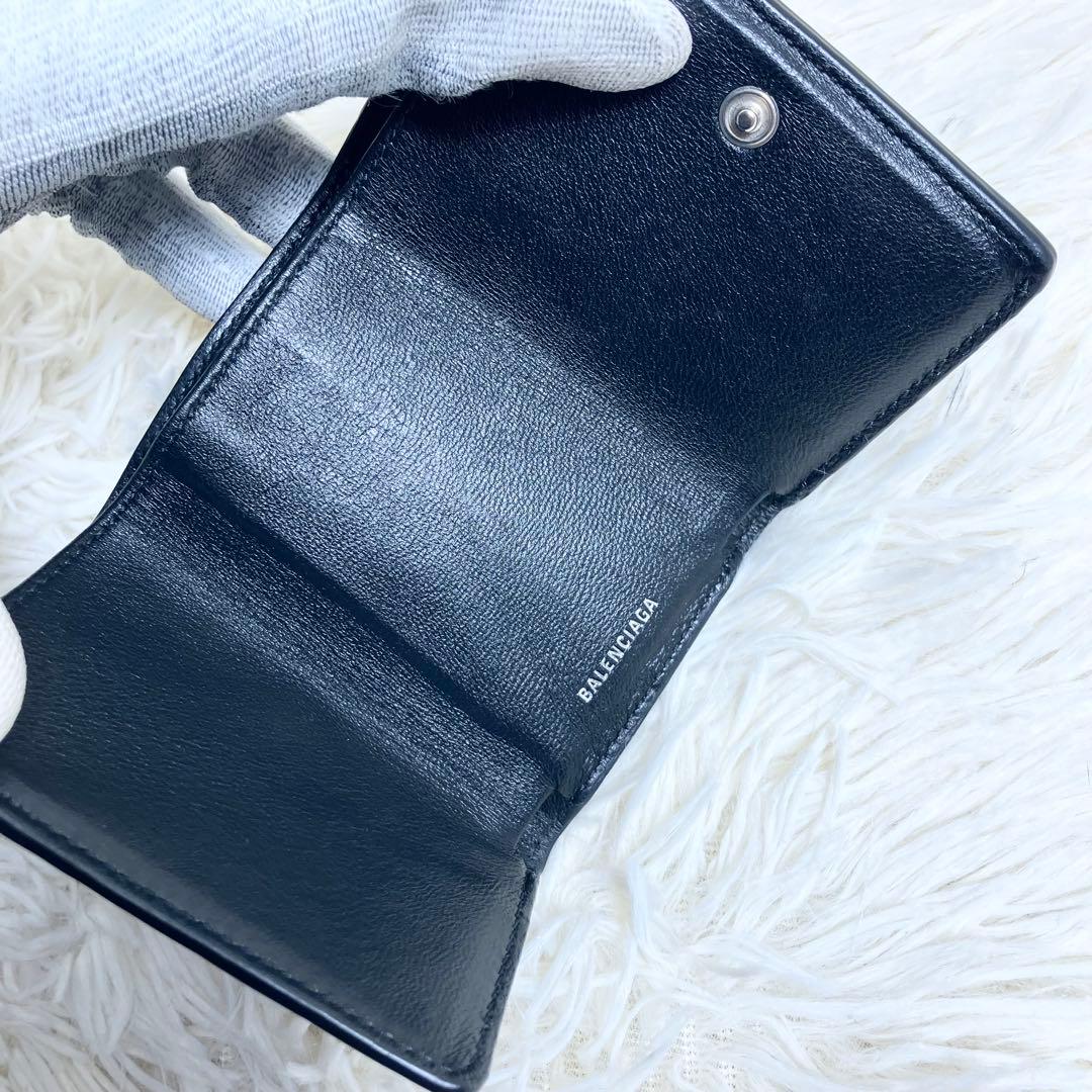 【美品】 バレンシアガ ペーパーウォレット クロコ型押し