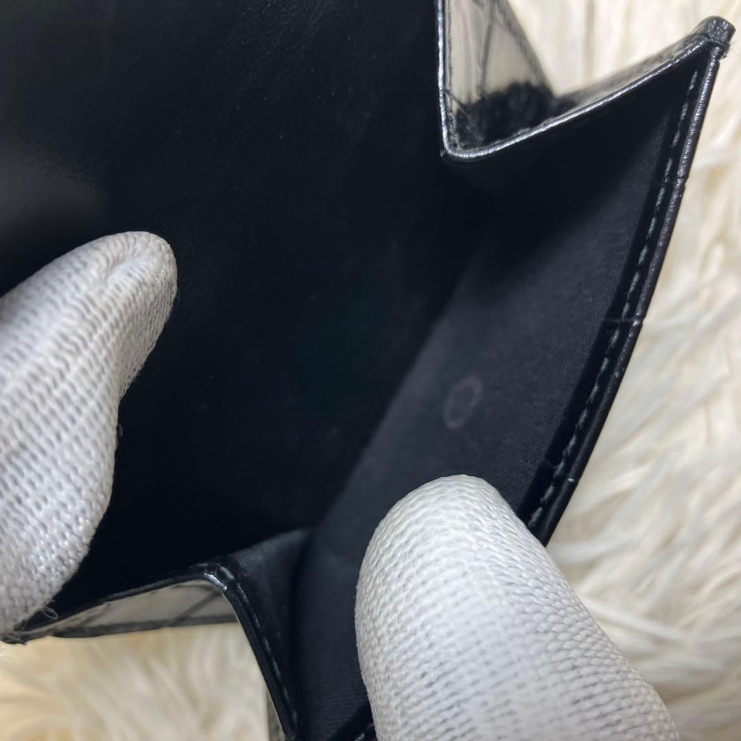 【美品】 バレンシアガ ペーパーウォレット クロコ型押し