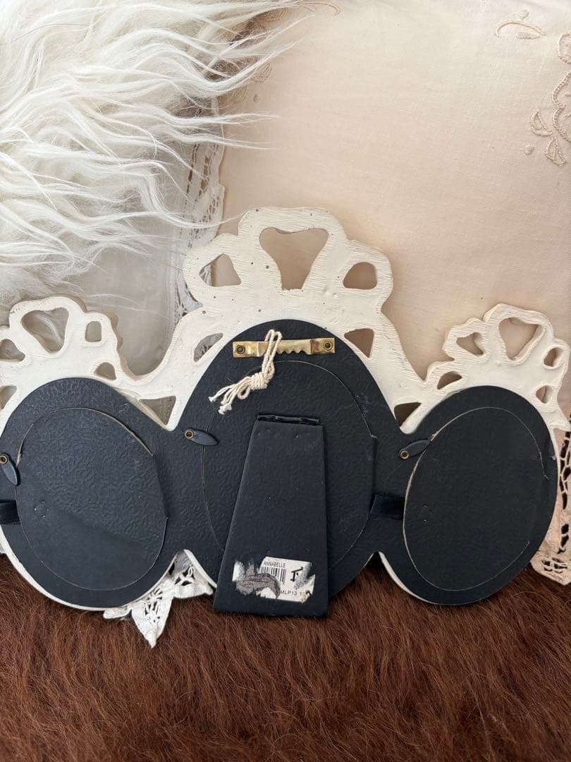 フォトフレーム　リボンモチーフ　フランス　シャビー　ブロカント