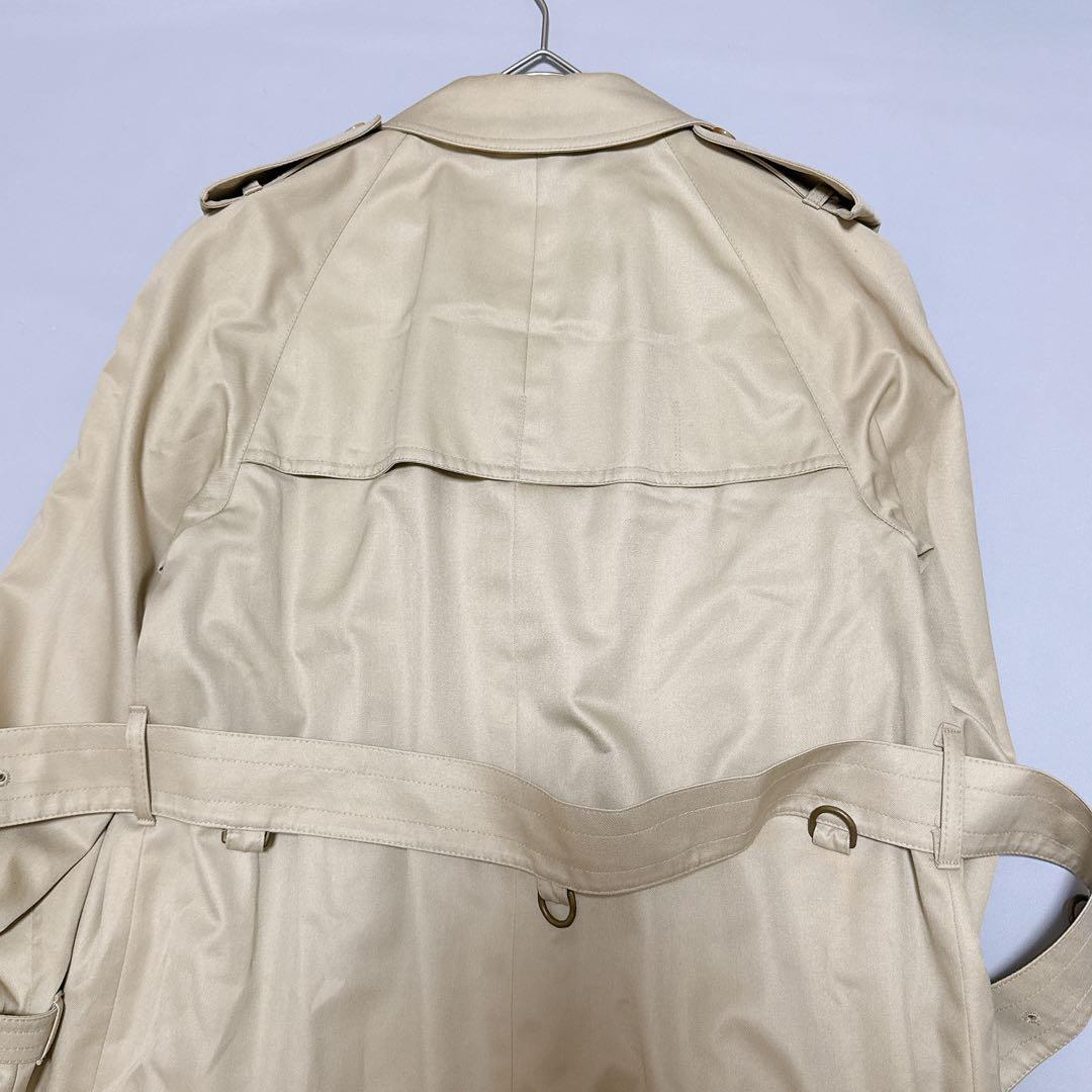 美品 アクアスキュータム トレンチコート ヴィンテージ クラブチェック マキシ丈