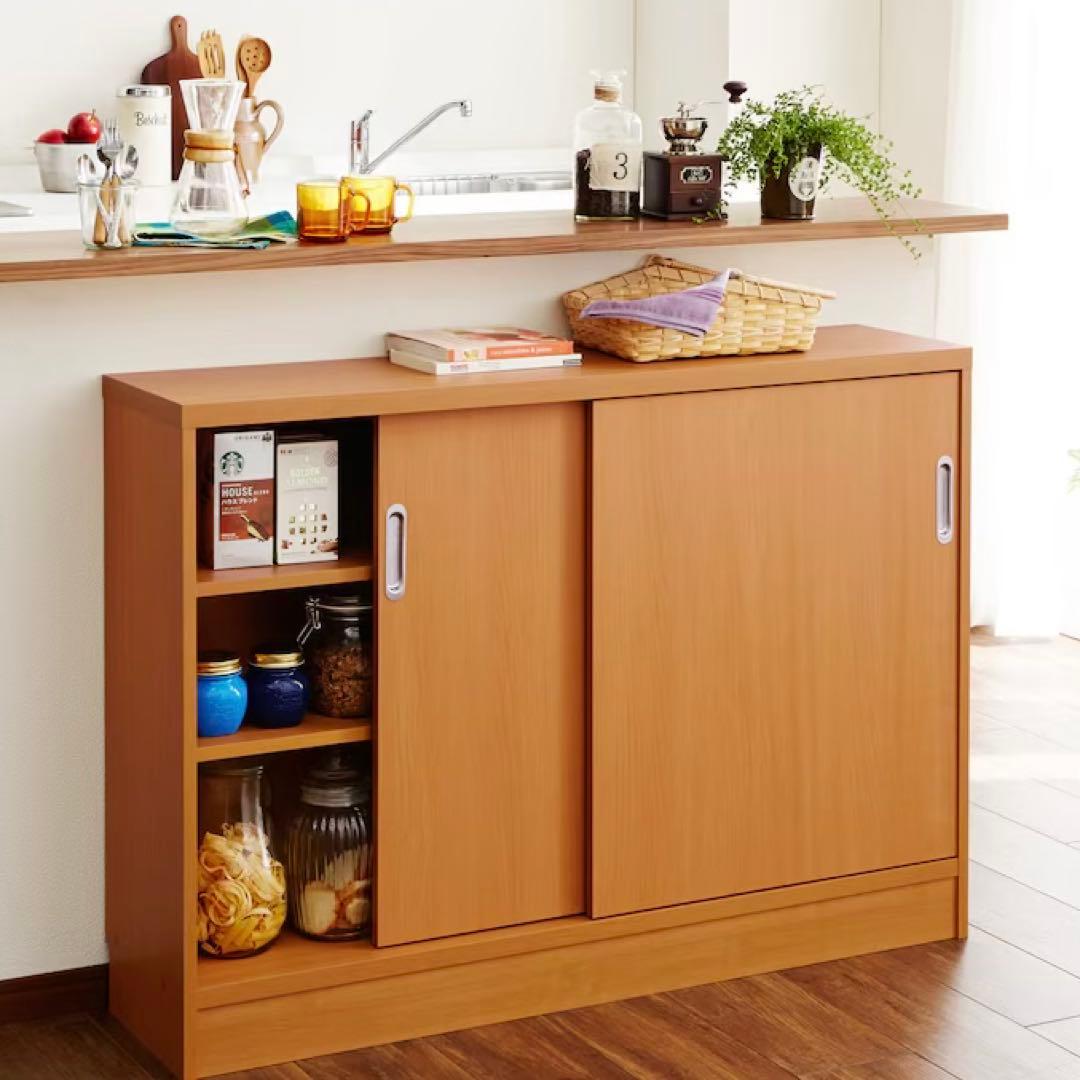 ★引戸の収納棚・ラック 新品・未使用 匿名配送 高さ95cm ホワイト 即日対応