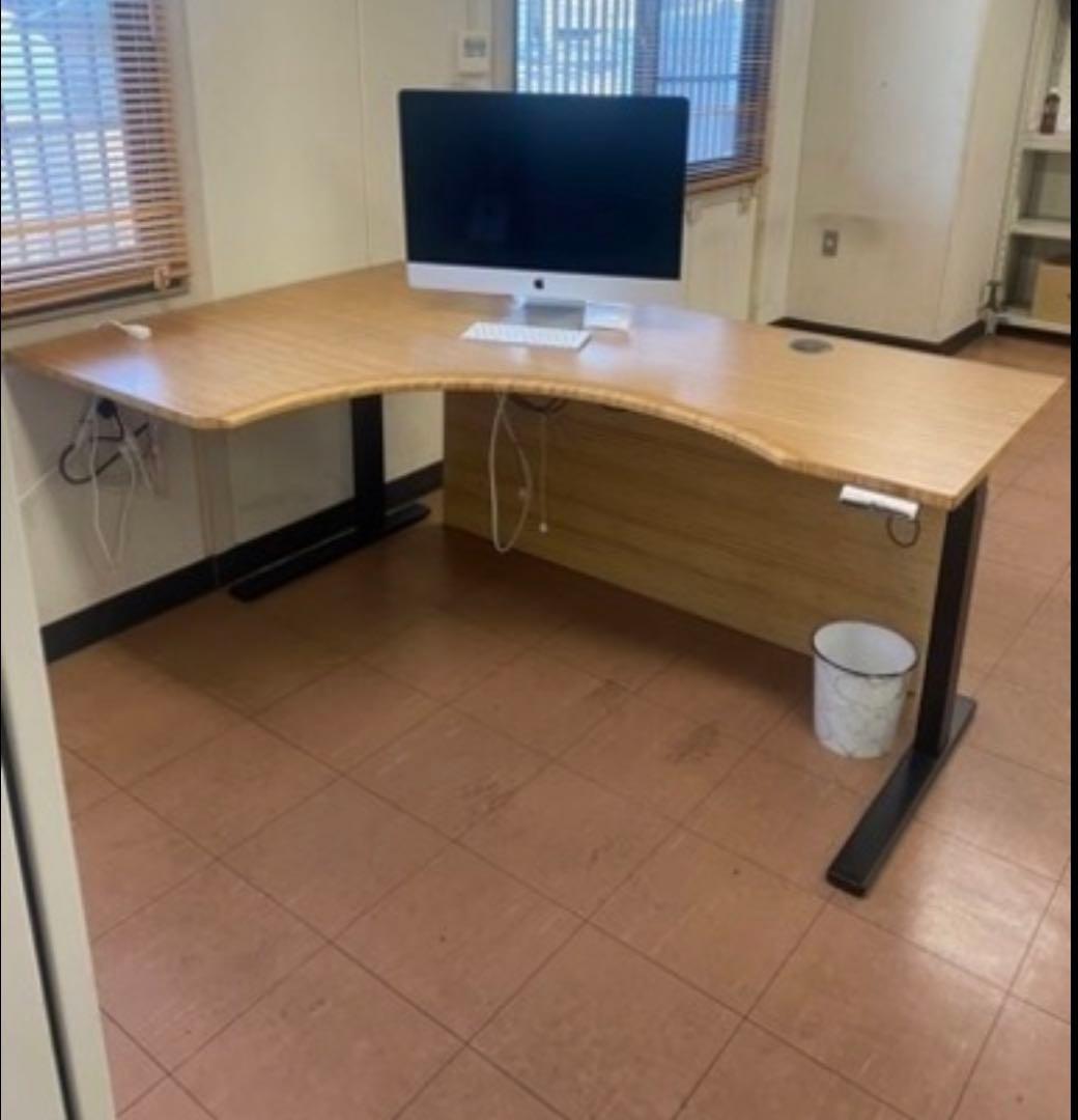 社長デスク 電動昇降デスク バンブー天板