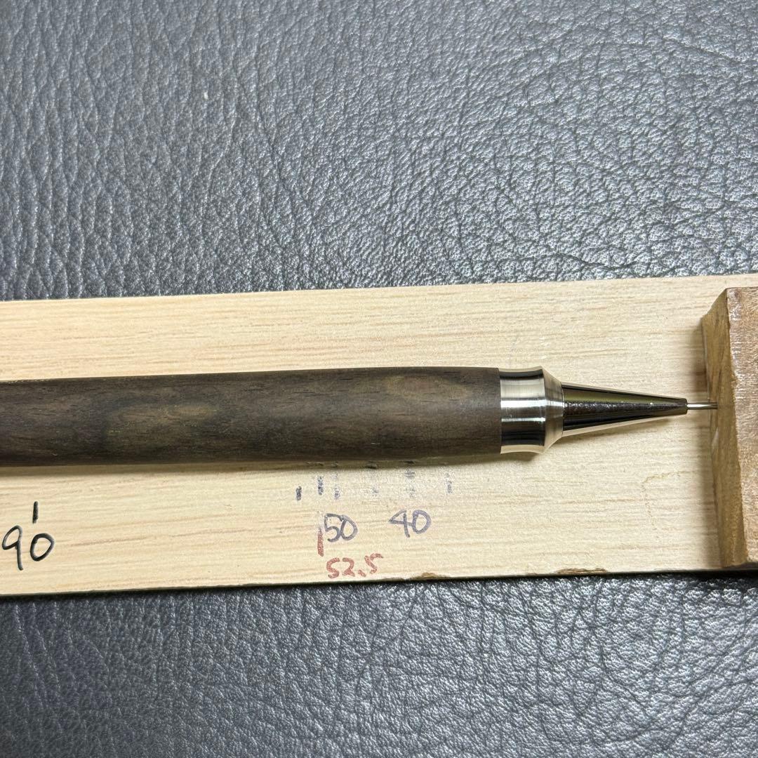 ⭕️お値下げ　　118黒柿　木製シャーペン　強低重心ダブルR ステンレス　無塗装