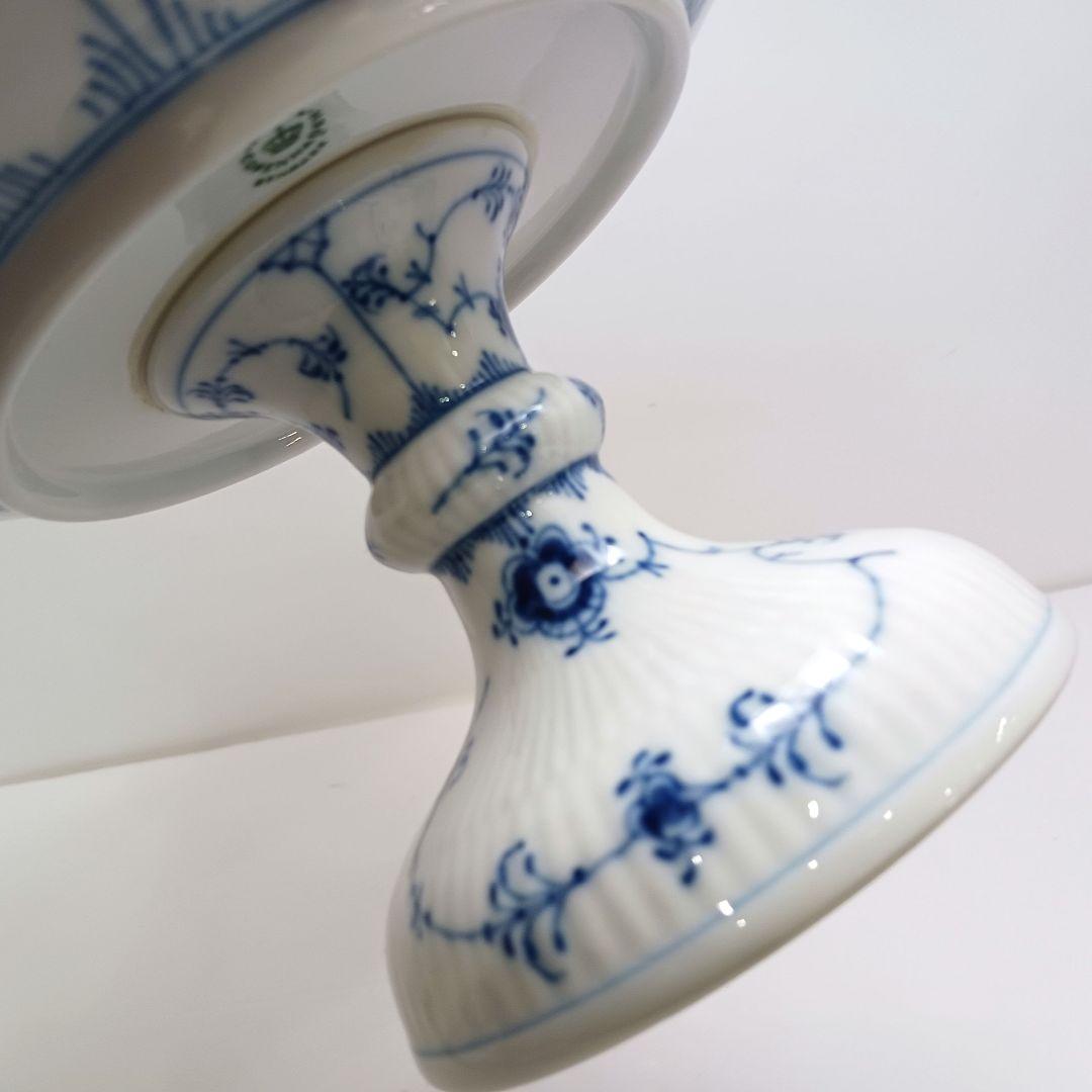 Y3223-2 ロイヤルコペンハーゲン ブルーフルーテッド コンポート　ten