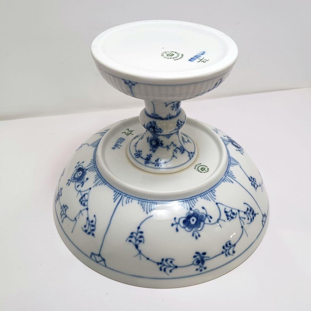 Y3223-2 ロイヤルコペンハーゲン ブルーフルーテッド コンポート　ten