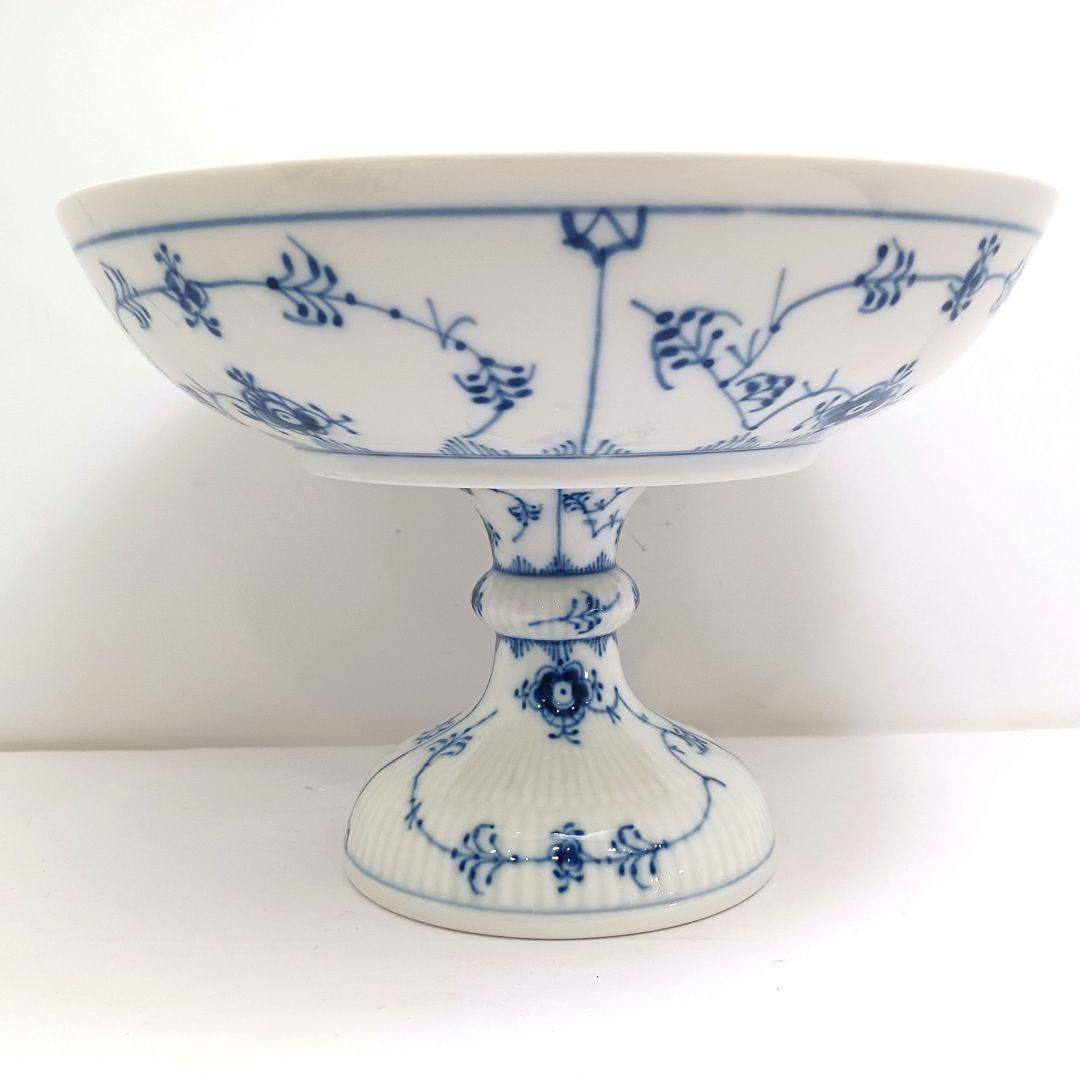 Y3223-2 ロイヤルコペンハーゲン ブルーフルーテッド コンポート　ten