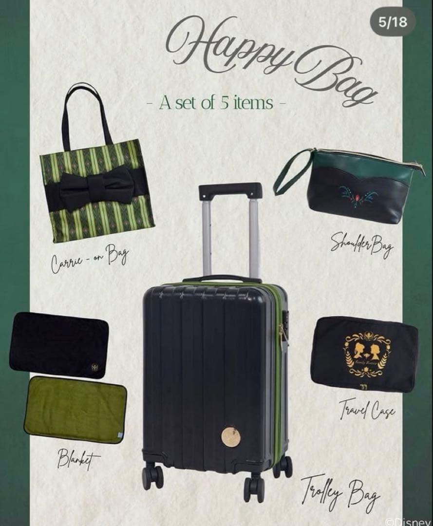 しまむら　ちはるさんコラボ　キャリーケース他5点セット　アナ　ハッピーバッグ