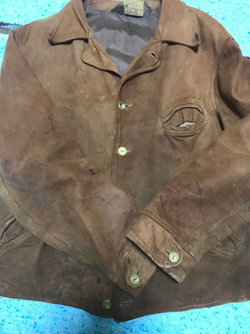 40s BLOCK BILT ヌバック レザージャケット ライダース コサック