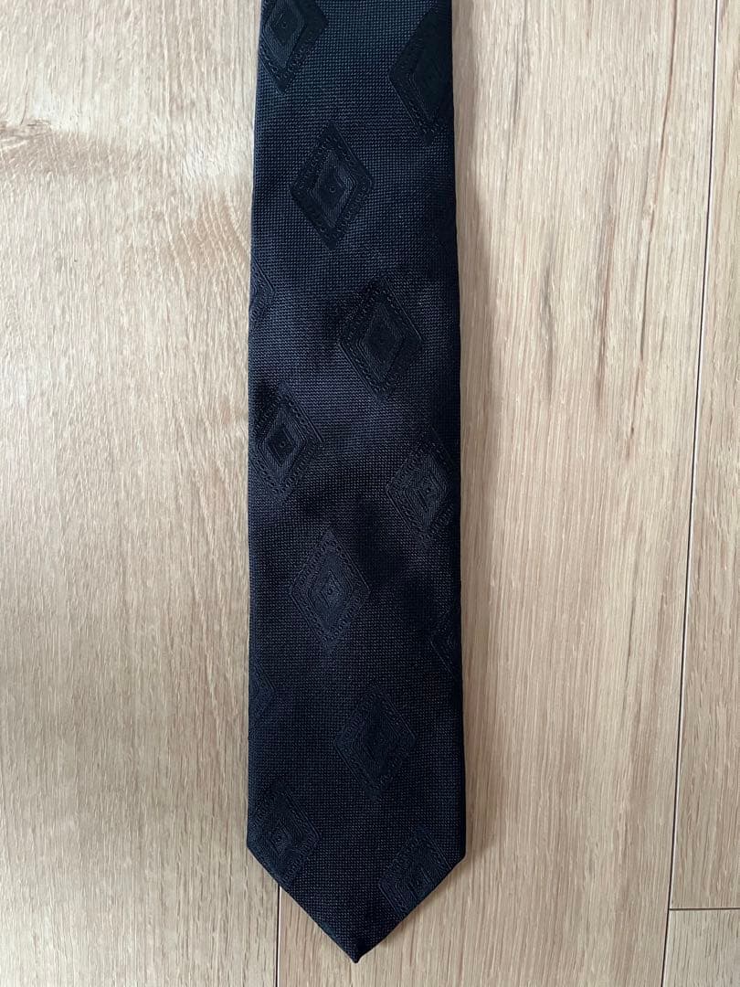 FRANCO BASSI ネクタイ　ダイヤモンド柄　ブラック　フランコバッシ