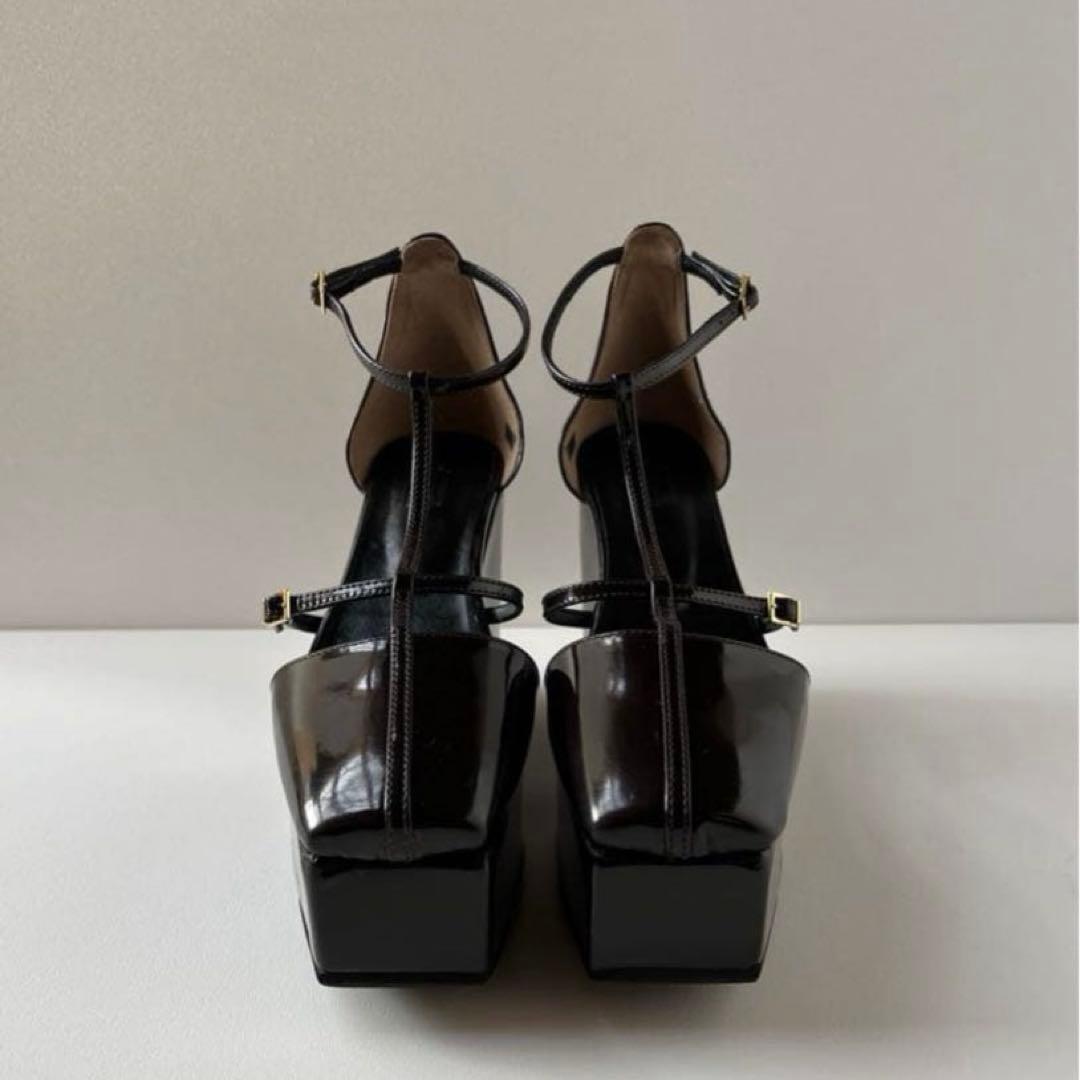 靴 FETICO DOUBLESTRAP SQUARE PLATFORM PUMPS